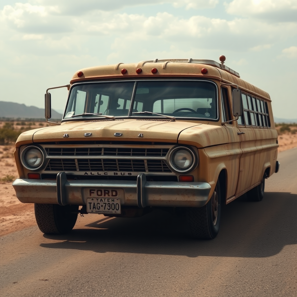 Ford Falcon Mad Max apocalyptic dust rusty the bus is parked on the side of the road, inspired by Taiyō Matsumoto, tumblr, restomod, nd4, c4