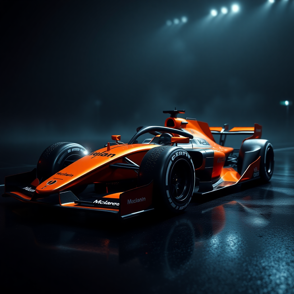 f1 car mclaren in dark backgroud