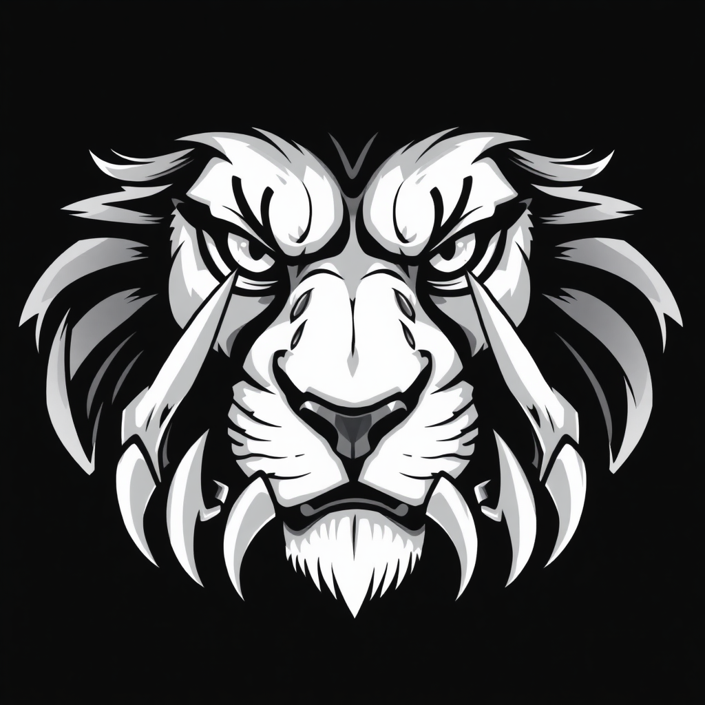 Create an anime-style illustration featuring the claws of a lion, combined with its intense eyes. The design should focus on the sharp, exaggerated claws, showcasing intricate details, while the eyes should be large and expressive, conveying a fierce and powerful look. Use a monochromatic color scheme to enhance the drama of the illustration, ensuring that both the claws and the eyes are prominent in the design. This artwork should embody strength and intensity, suitable for branding or logo use.