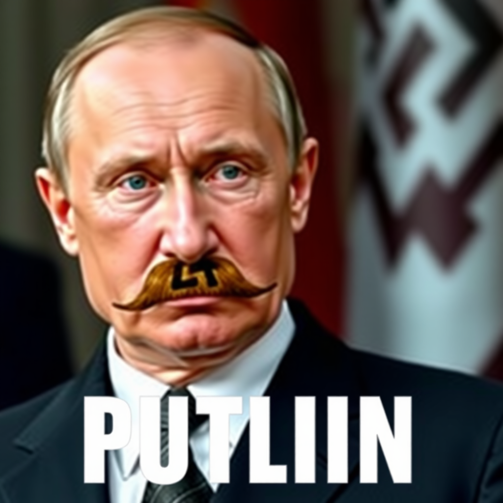 Putin with Hitler's mustache