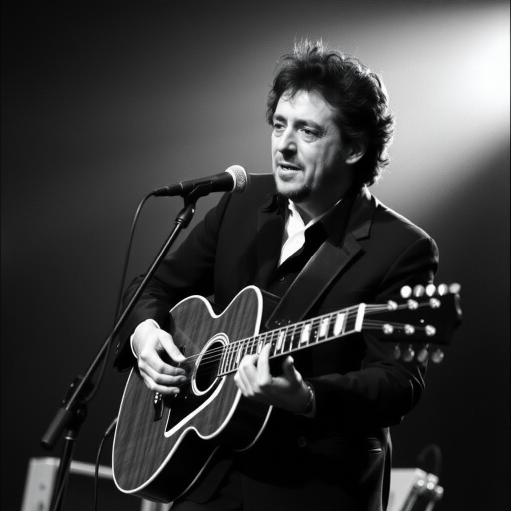 Lucio Battisti, in monochrome