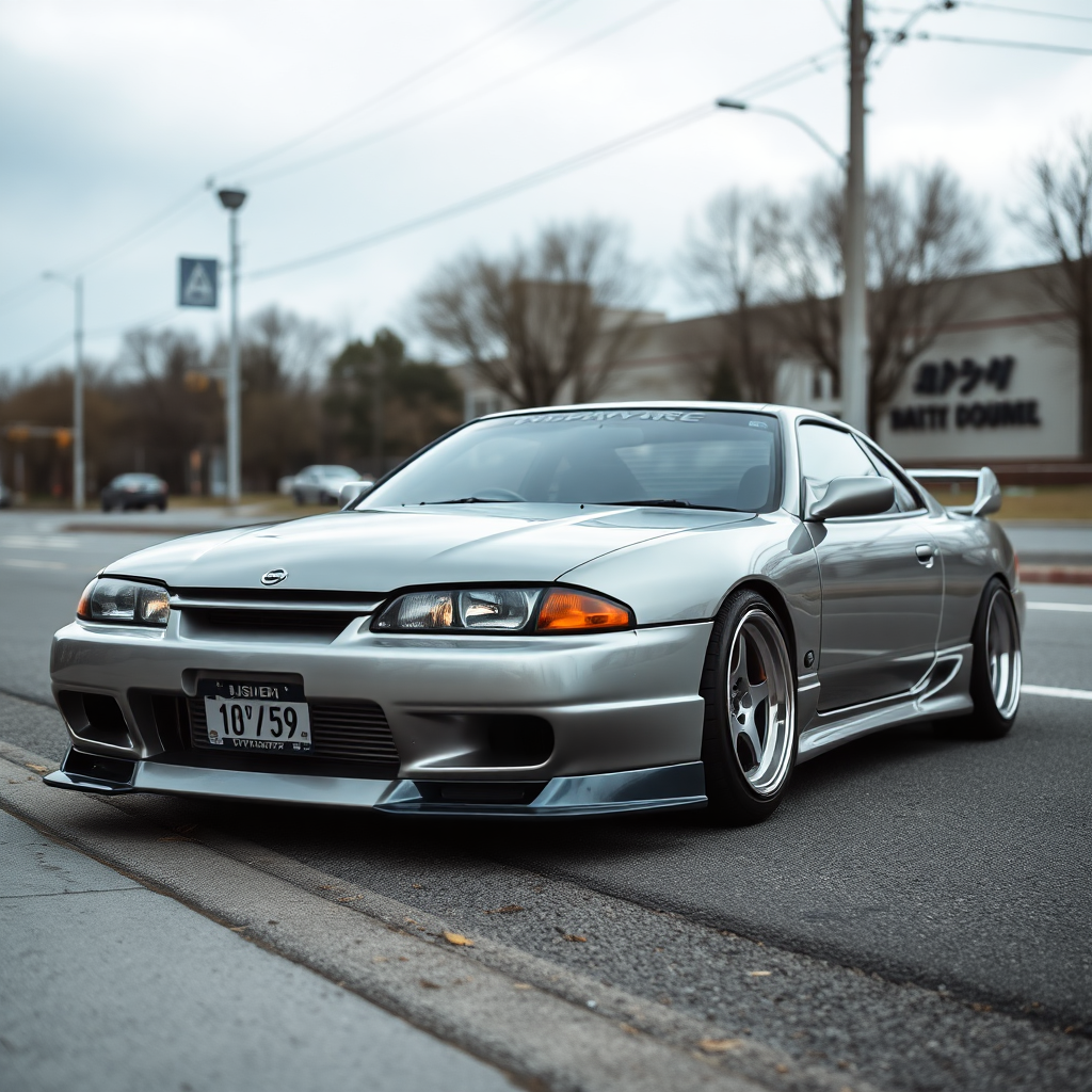 Nissan Silvia S14 the car is parked on the side of the road, inspired by Taiyō Matsumoto, tumblr, restomod, nd4, c4