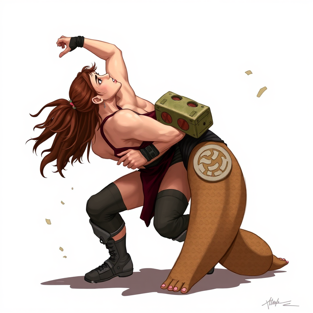 Aerith, Final Fantasy 7, Wrestling, Crushed by Python