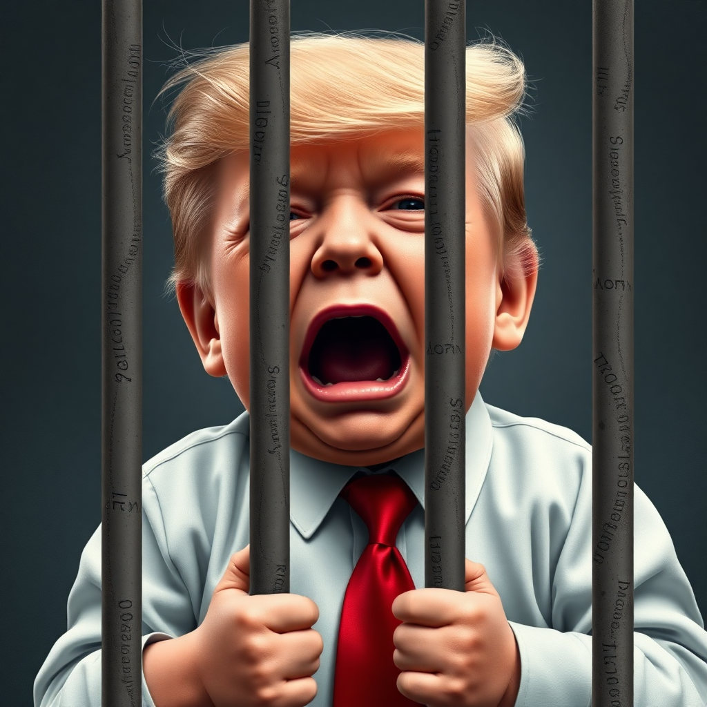 crying baby donald trump in jail taking over this website