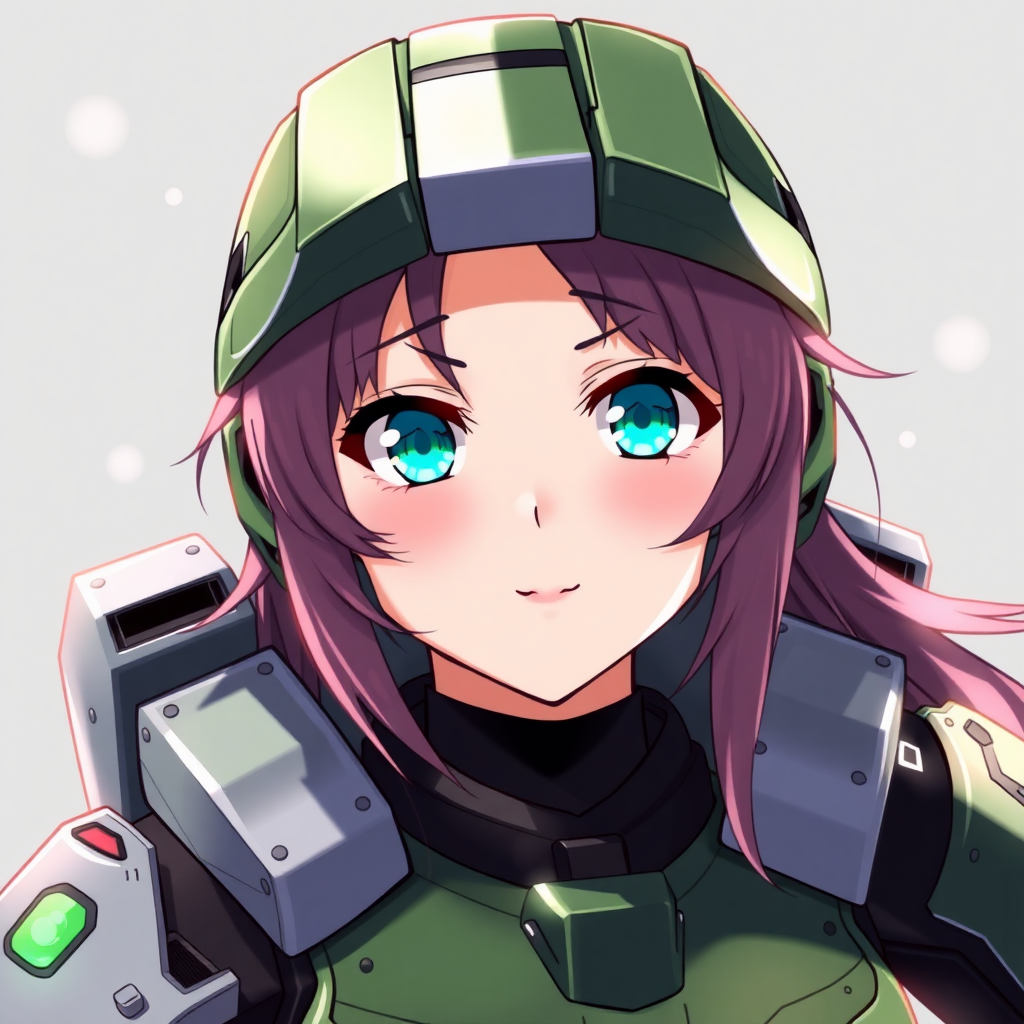 Master Chief from Halo as an anime girl.