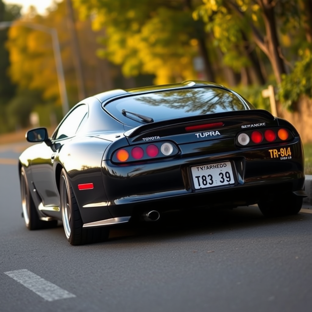 Toyota Supra the car is parked on the side of the road, inspired by Taiyō Matsumoto, tumblr, restomod, nd4, c4