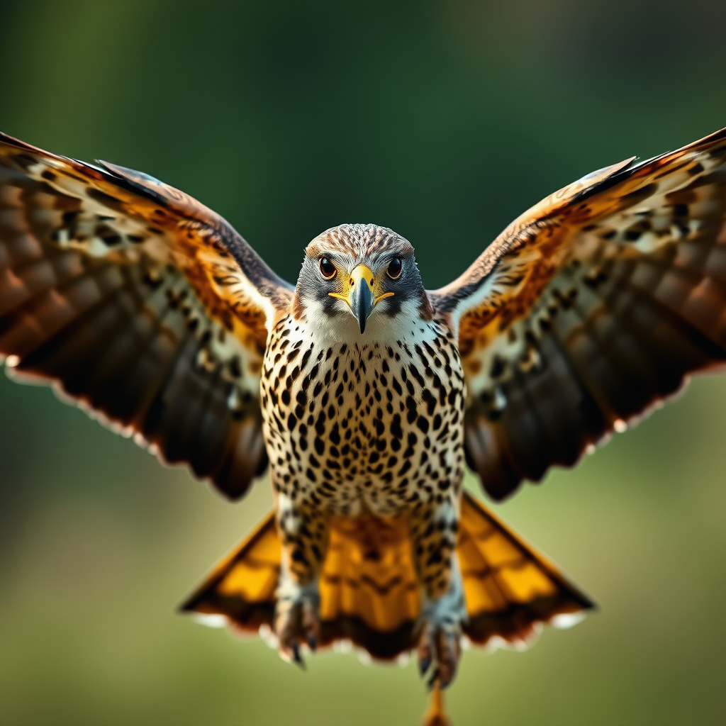 gerfalcon with wings wide open facing the camera 8K perfect quality realistic