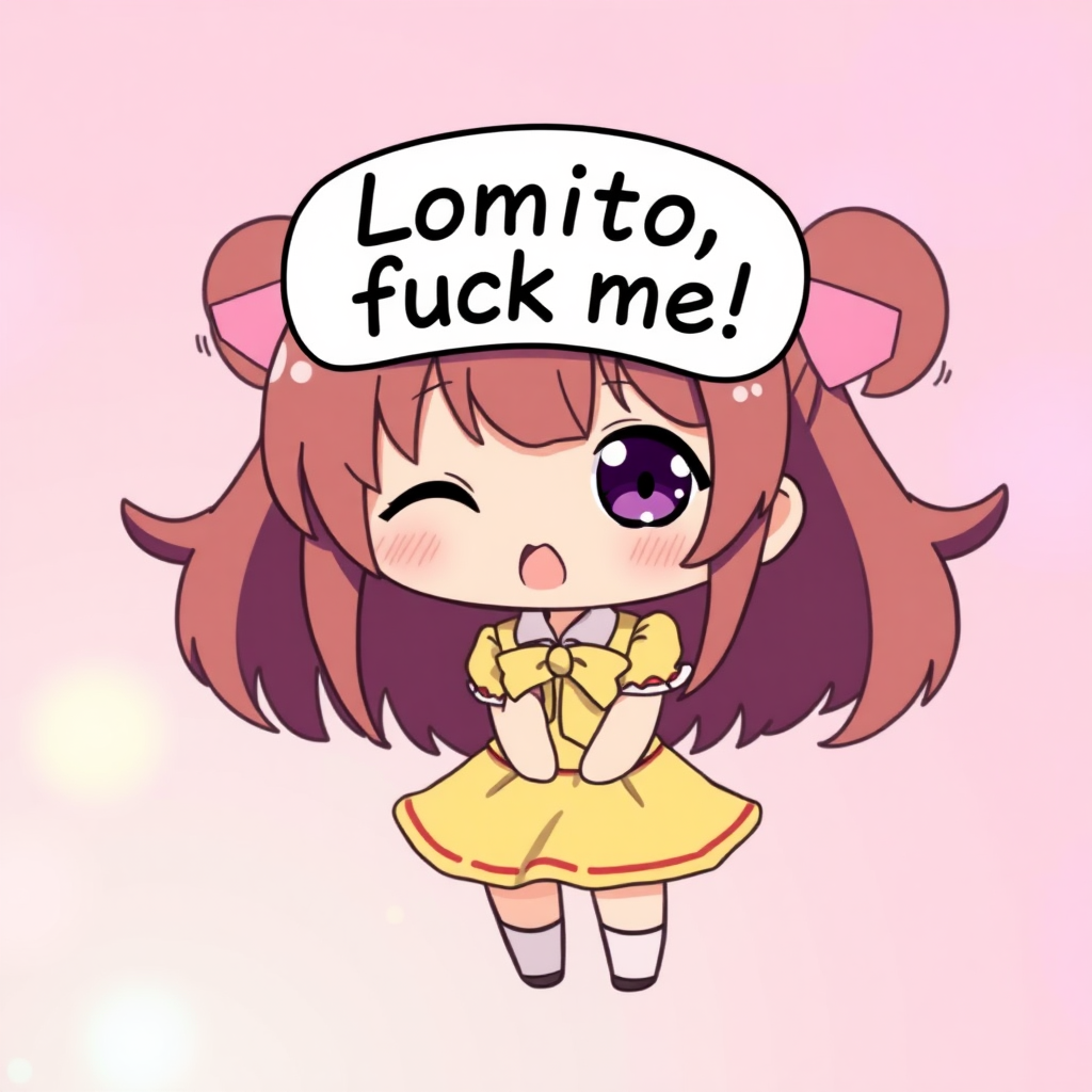 meme anime loli with speech bubble saying "Lomito, fuck me"