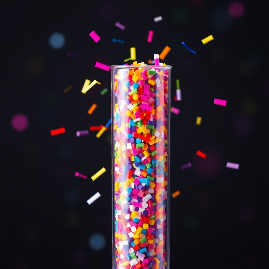 colorful confetti popper tube