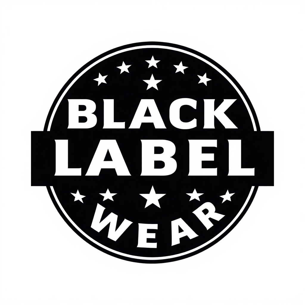 A logo design for a street wear clothing brand 'Black Label Wear'