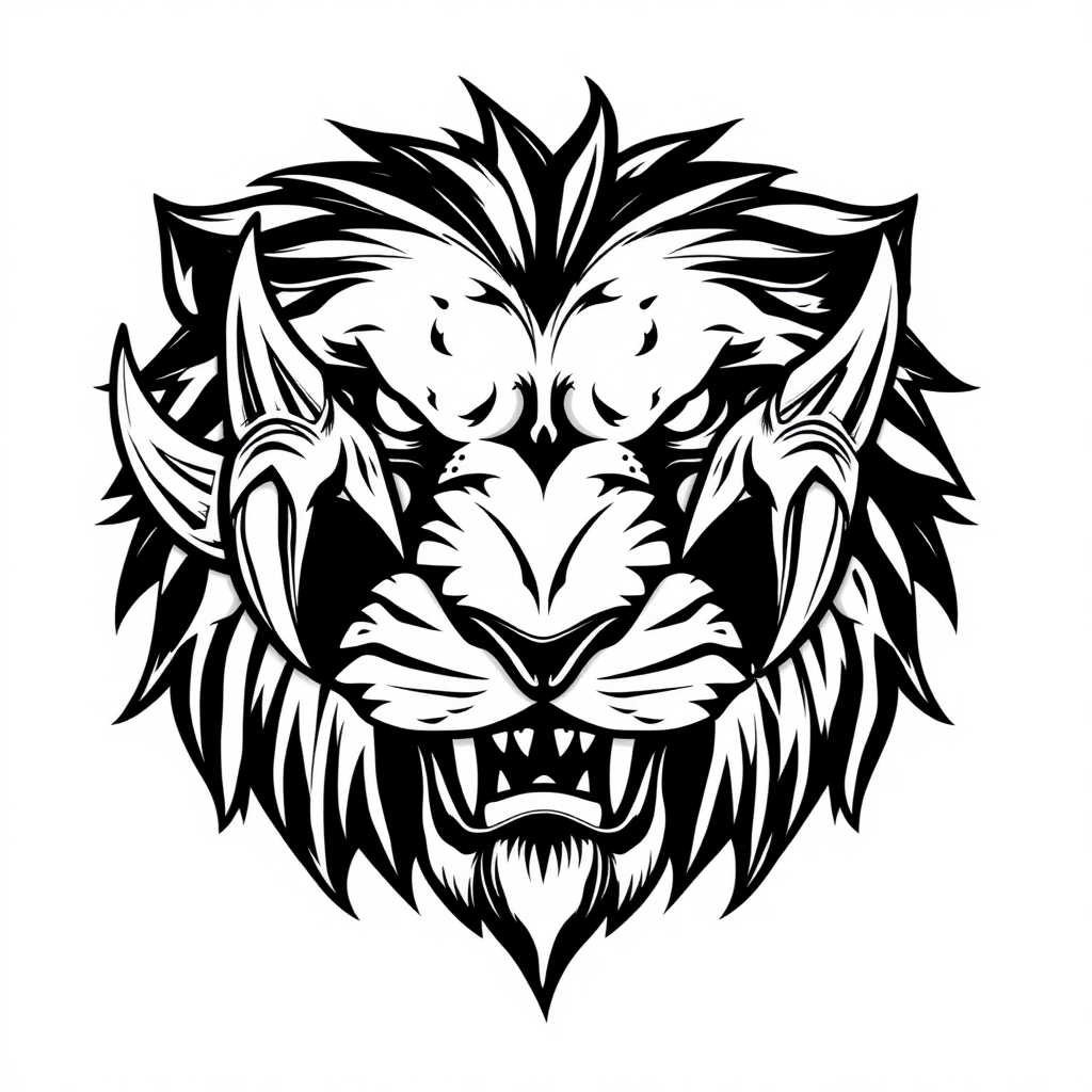 Create an anime-style illustration focusing solely on the claws of a lion, designed to appear demonic. The claws should be exaggerated and sharp, showcasing intricate details and a fierce, menacing look. Incorporate dynamic lines to convey movement and intensity, while using a black and white color scheme to enhance the dramatic effect. The overall design should embody a fierce and powerful aesthetic, suitable for a logo or branding related to strength and ferocity.