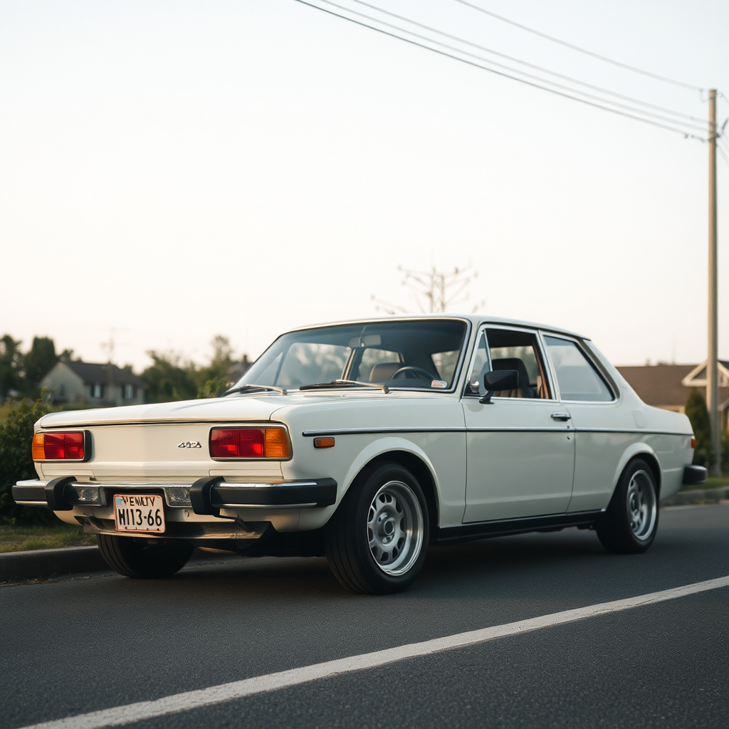 the car is parked on the side of the road, inspired by Taiyō Matsumoto, tumblr, restomod, nd4, c4