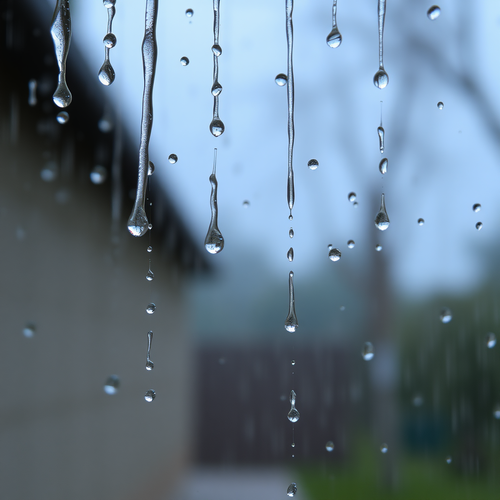 Raindrops falling, macro photography, natural scenery, high definition, large scene,