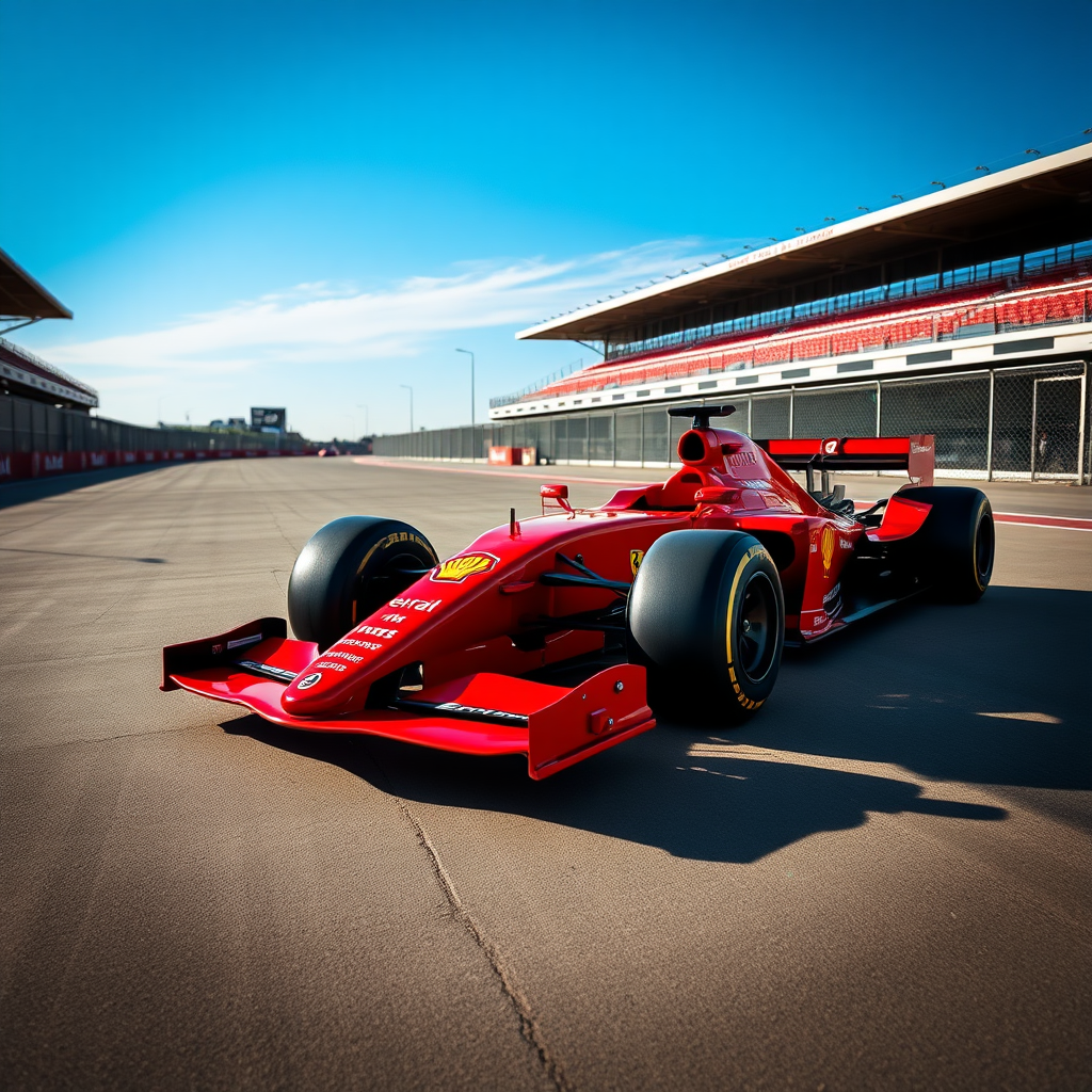 f1 car ferrari photoshoot in background