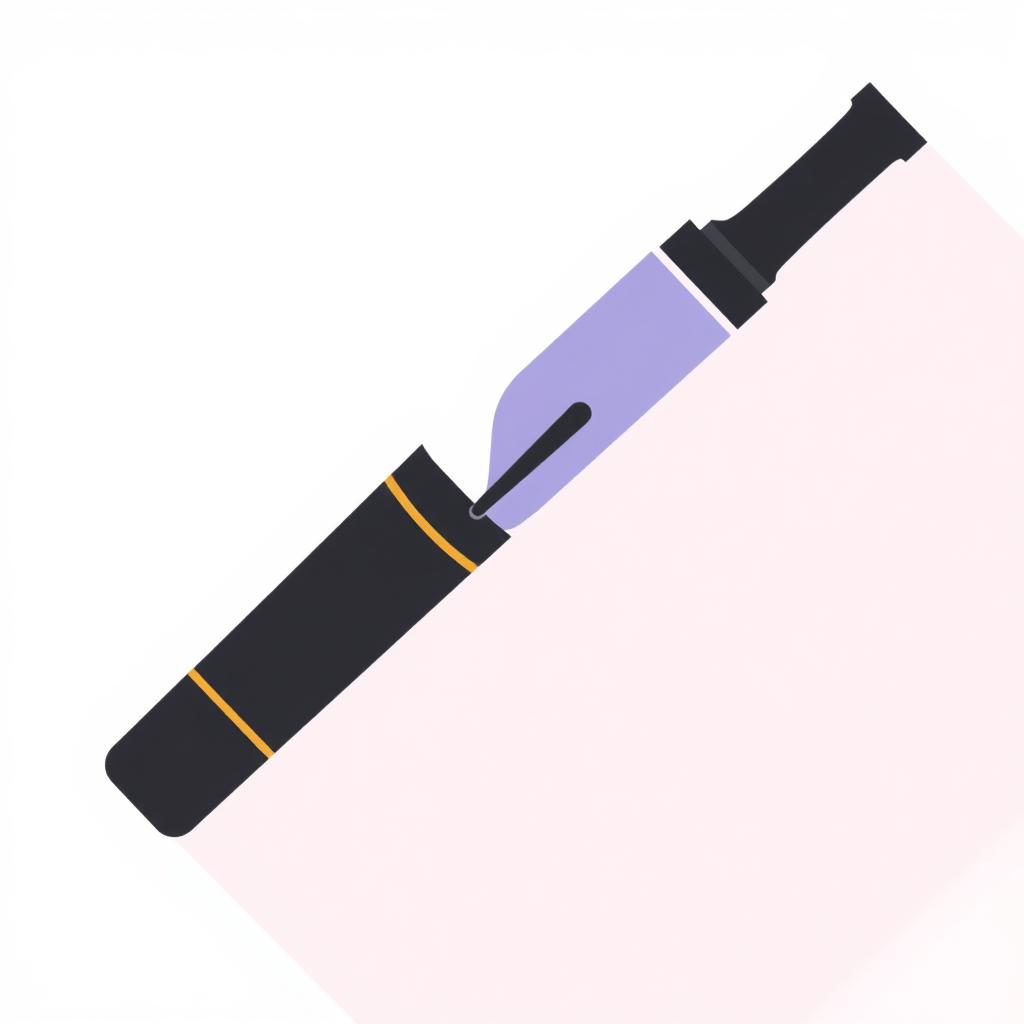 flat icon of a broken vape pen device snapped in half