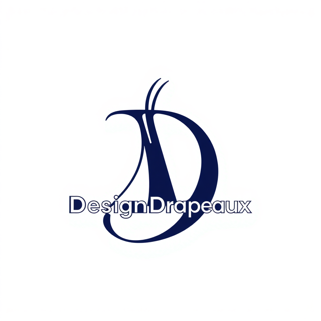 make a logo for a brand that is called design drapeaux, make it have the sentence "DesignDrapeaux" in it