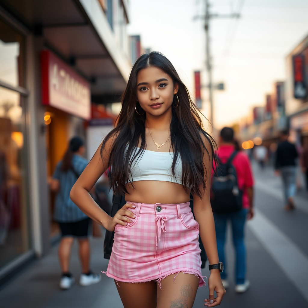 teen girl in mini-skirt