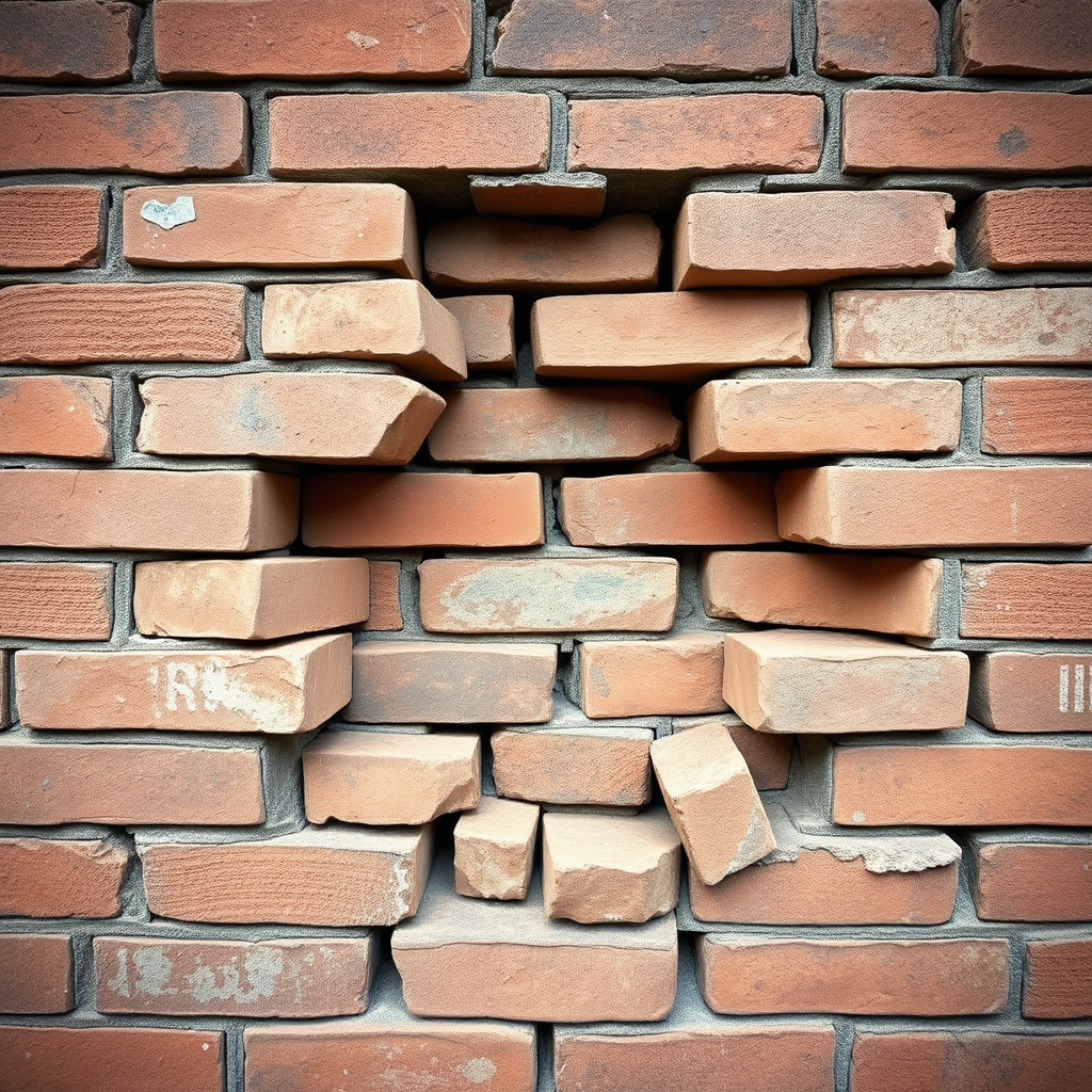 bricks in the wall , one is unique and breaks free