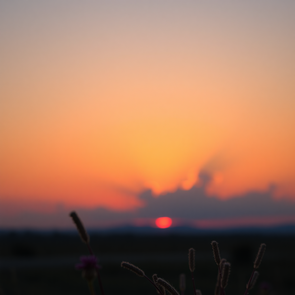 Beautiful sunset, real photo, macro scene.