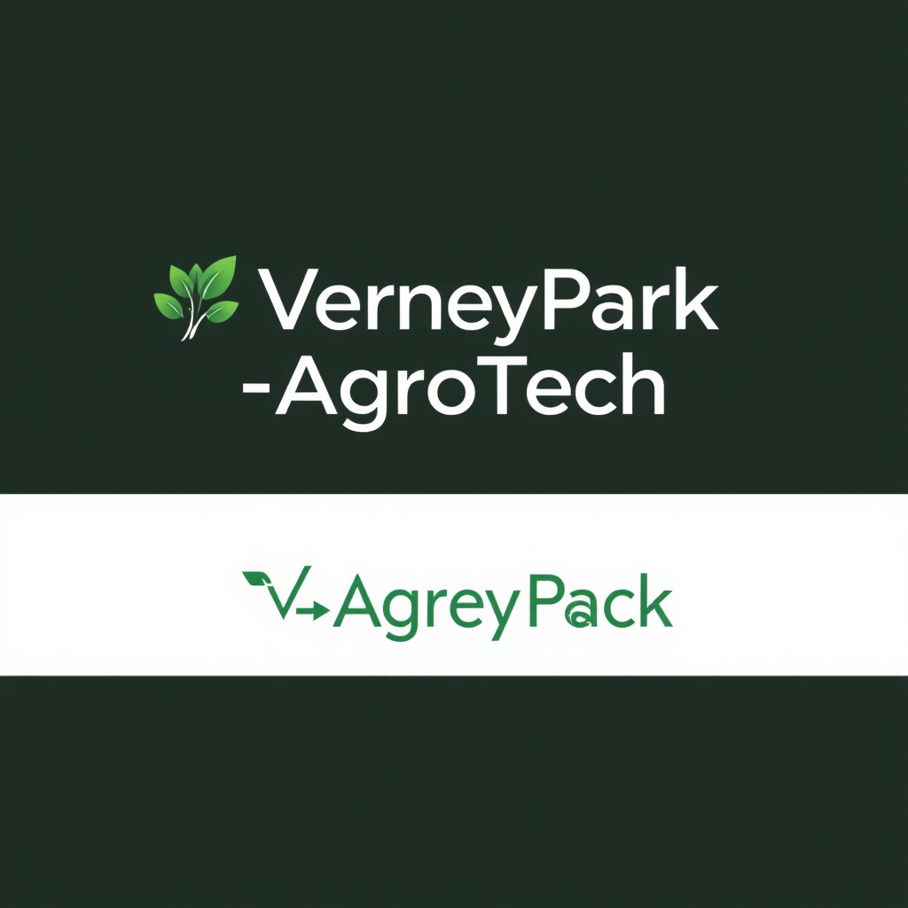 To create a visually striking and memorable logo for "VerneyPark-AgroTech," the design should reflect innovation, sustainability, and the forward-thinking nature of agricultural technology. The logo should evoke a sense of growth, connection with nature, and cutting-edge solutions.

Incorporating natural elements like leaves, crops, or a subtle depiction of the earth can symbolize the agricultural focus, while sleek, modern lines or abstract shapes can highlight the technology aspect. The typography should be clean and contemporary, with "VerneyPark" standing strong and distinguished, while "AgroTech" can be presented in a way that reflects innovation—perhaps with a futuristic font or stylized design.

A color palette inspired by nature, such as earthy greens, blues, or rich browns, can create a connection to the agricultural world, balanced with a hint of metallic or tech-inspired hues to convey modernity and innovation. The overall logo should merge the concepts of tradition and technology, representing VerneyPark-AgroTech’s role in revolutionizing agriculture while staying rooted in the environment.