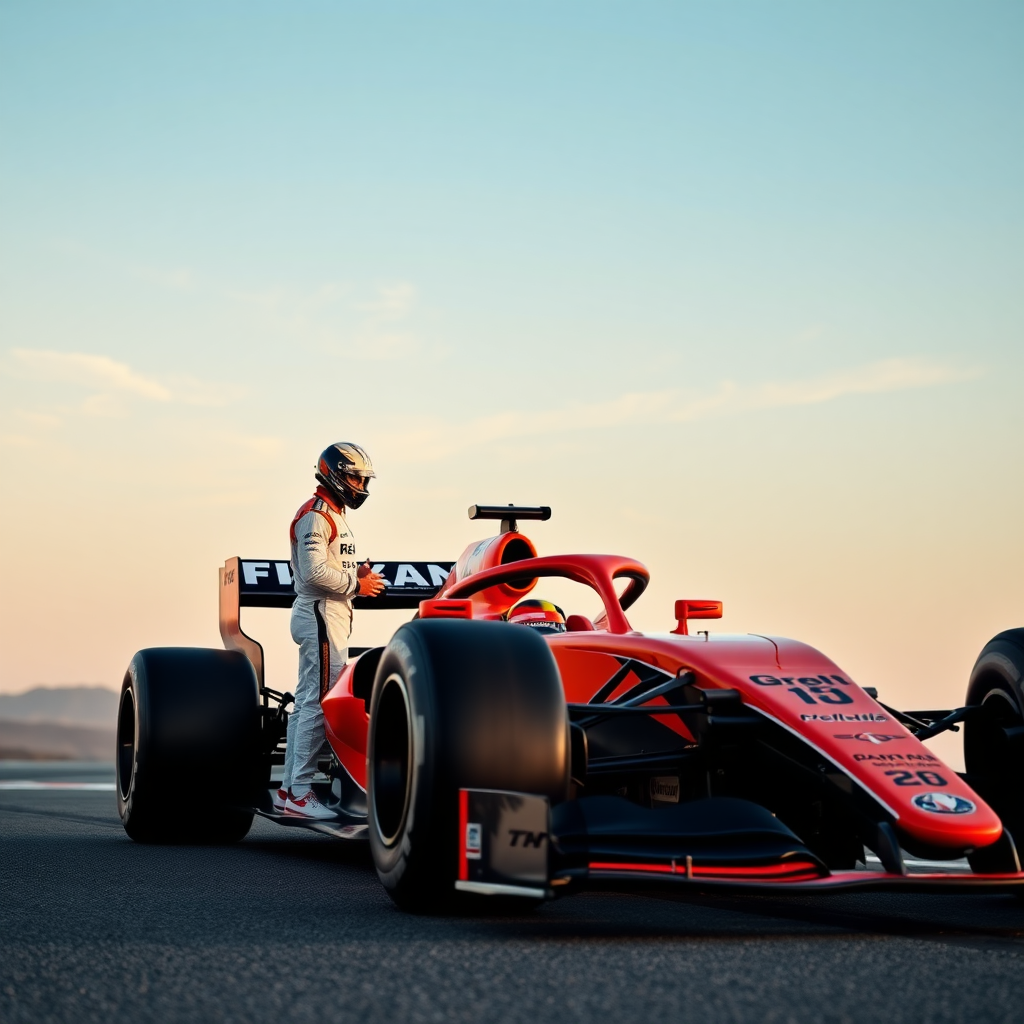 f1 car in clear sky

f1 mclaren car photoshoot with a driver standing in side