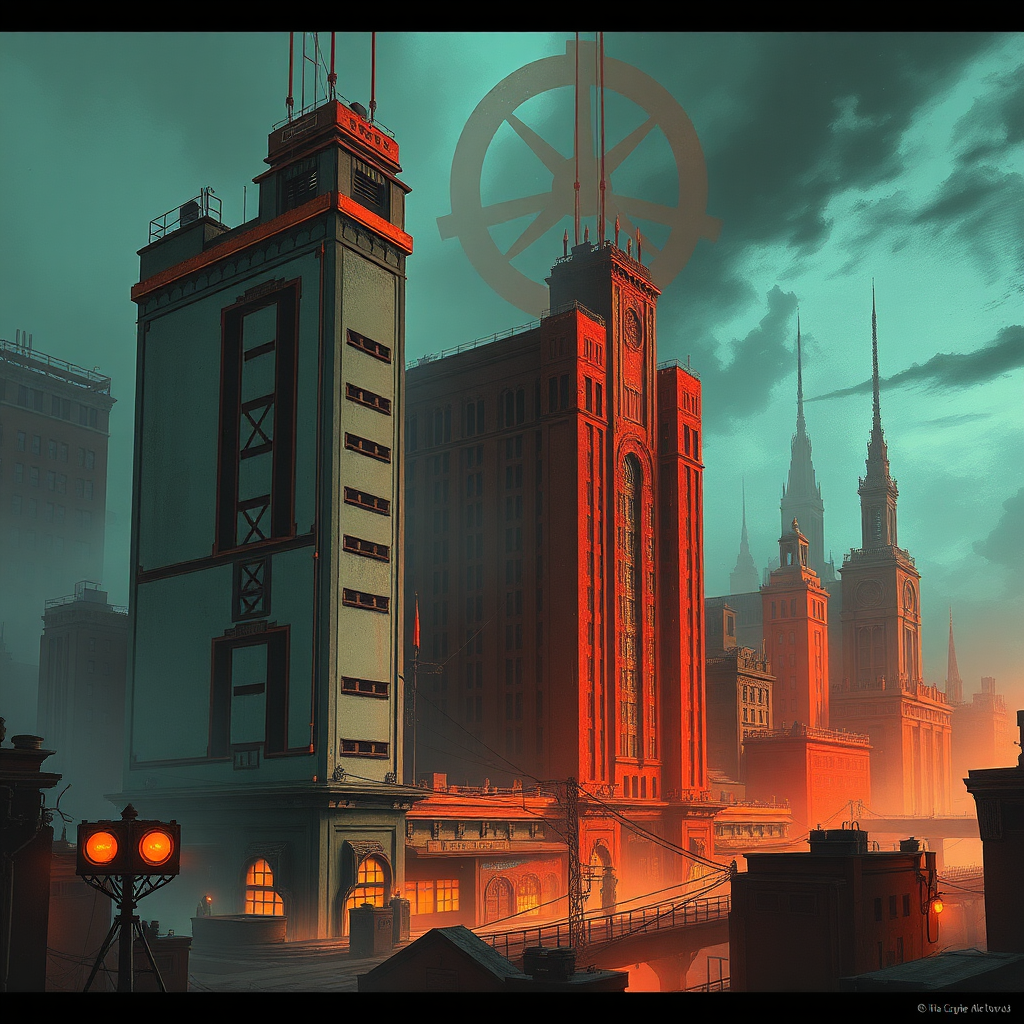 Brutalism Bioshock style city