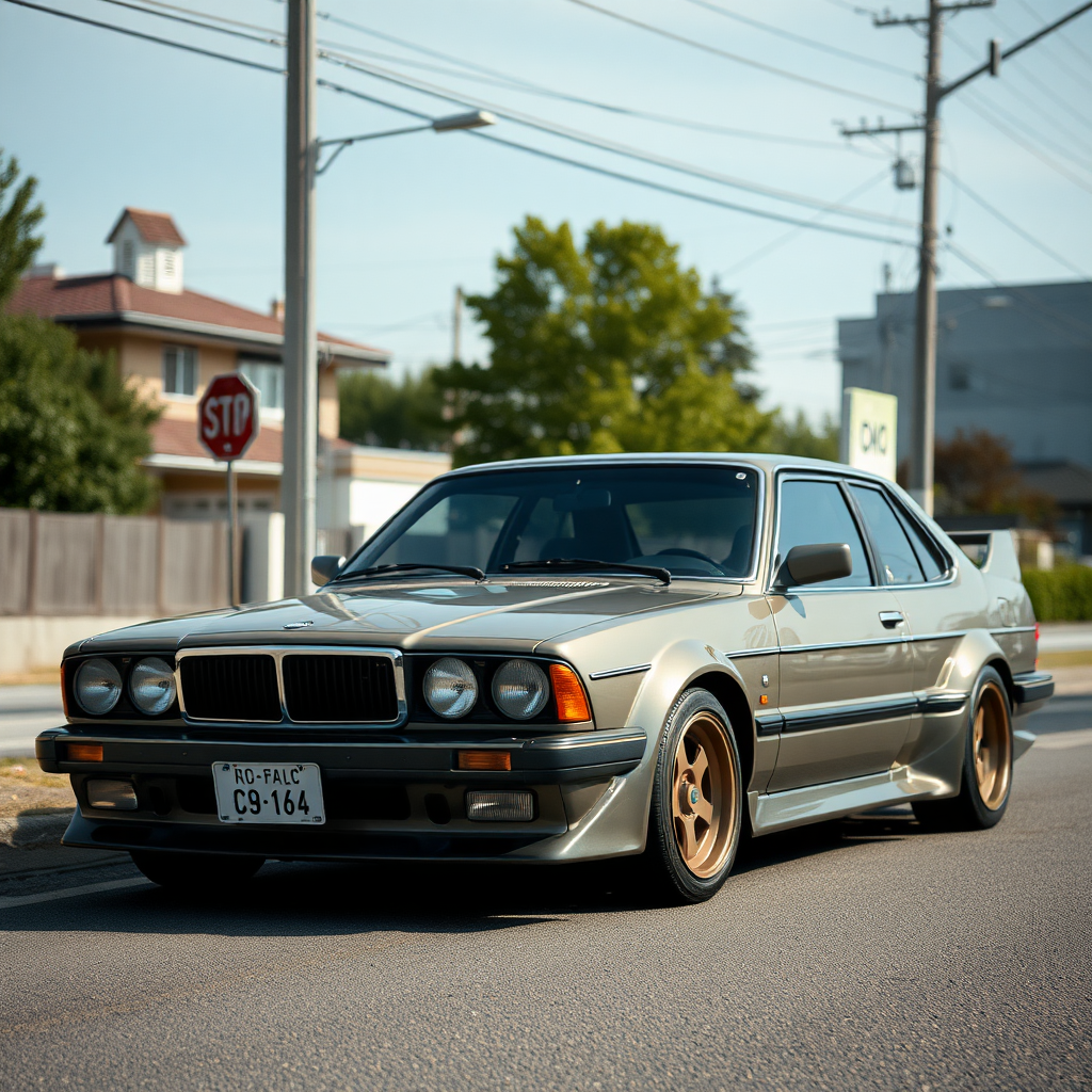 the car is parked on the side of the road, inspired by Taiyō Matsumoto, tumblr, restomod, nd4, c4