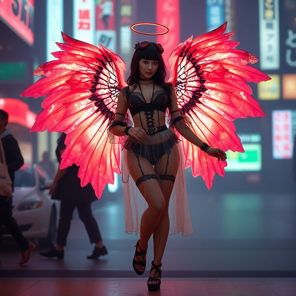 angel, burlesque, tokyo, transparent outfit