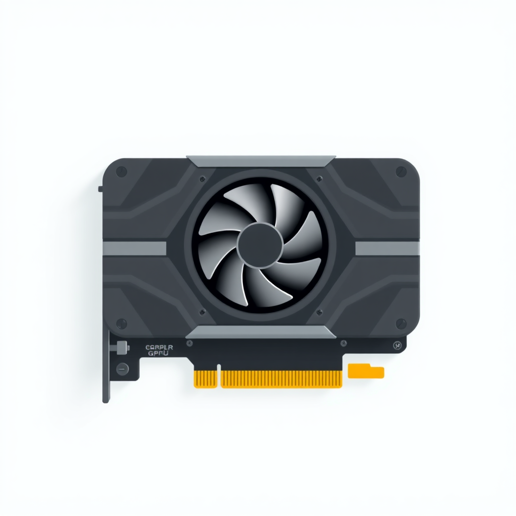 flat icon of gpu with three fans