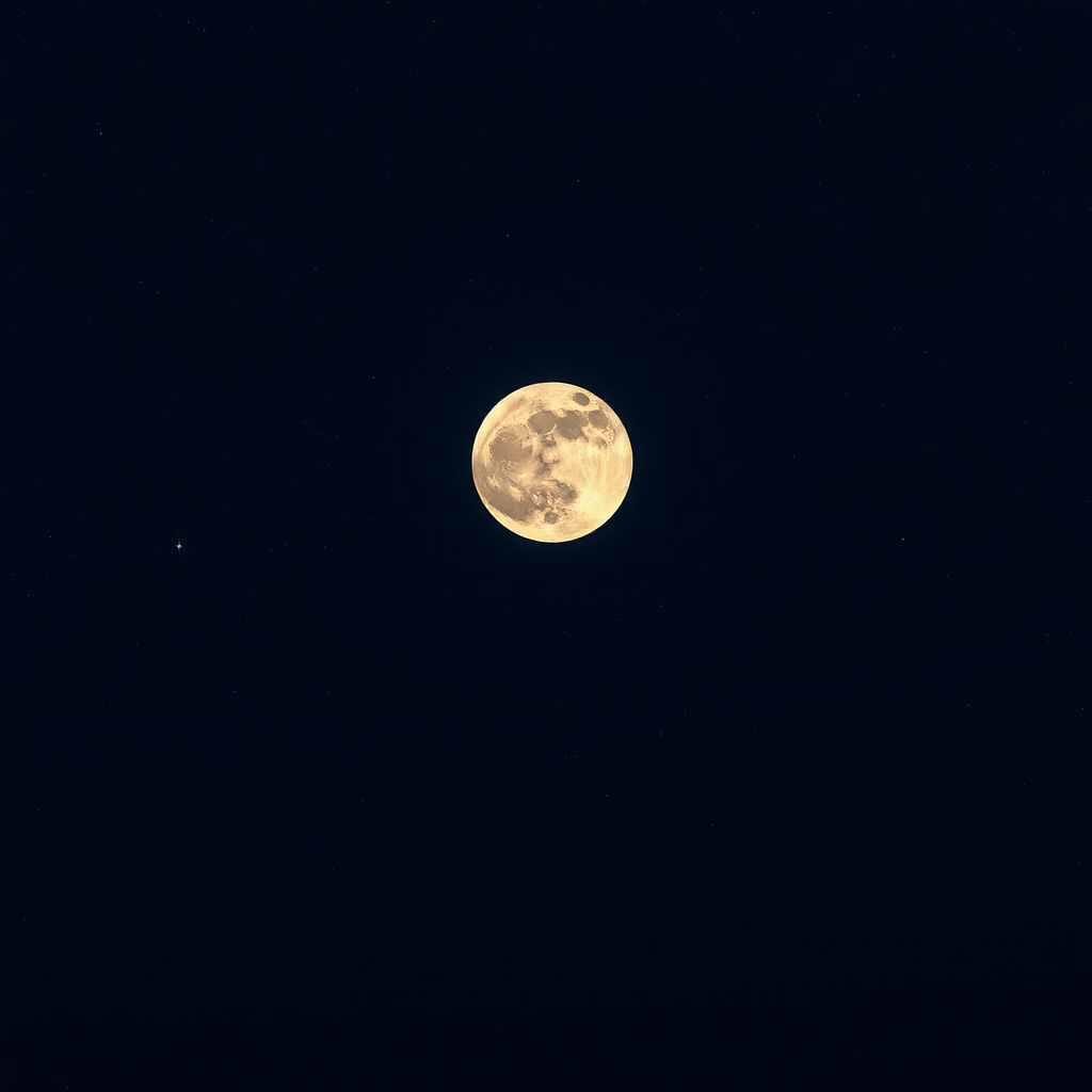 Semi-dark starry sky, very very large moon, high definition