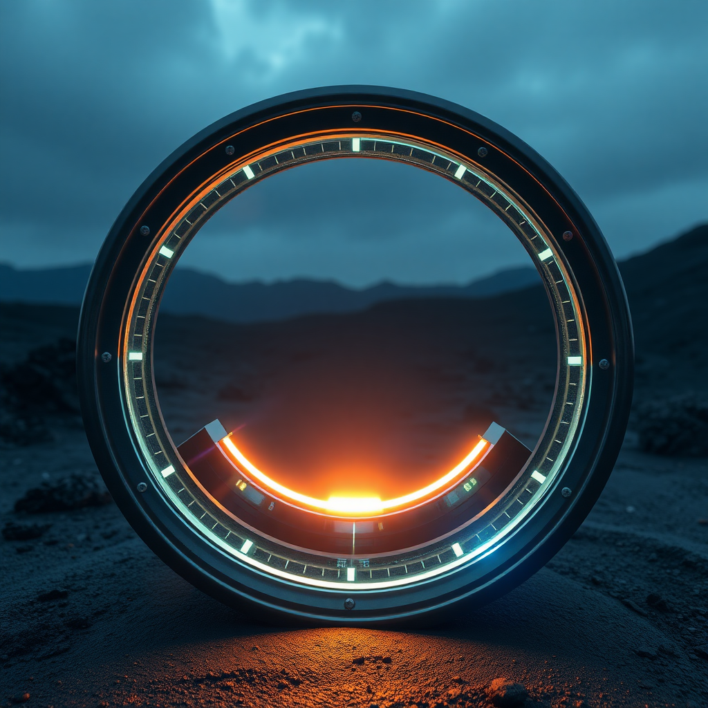 Time machine in the form of a magnetized futuristic ring portal