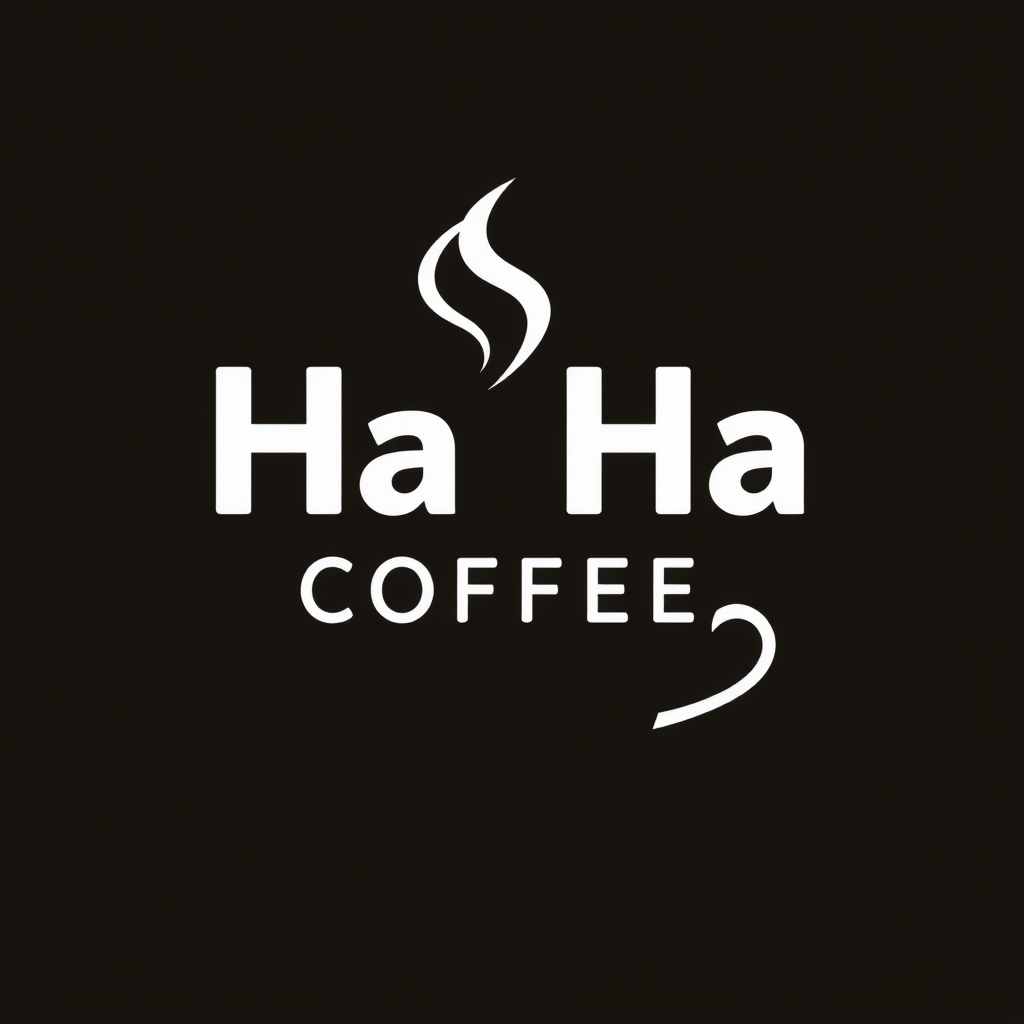 logo, coffee shop, Ha Ha coffee, designed with Kazakh characters, modern, letters, minimalist, cup, no shadows, uncolored, clear, vector