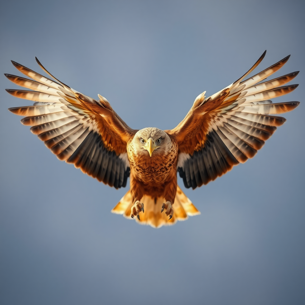 golden eagle wings wide open facing the camera 8K perfect quality realistic