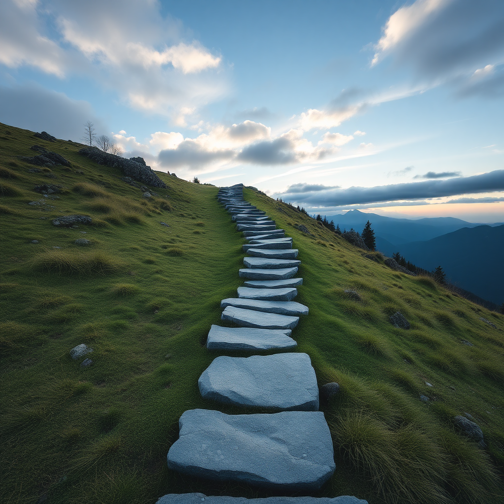 stepping stones leading up