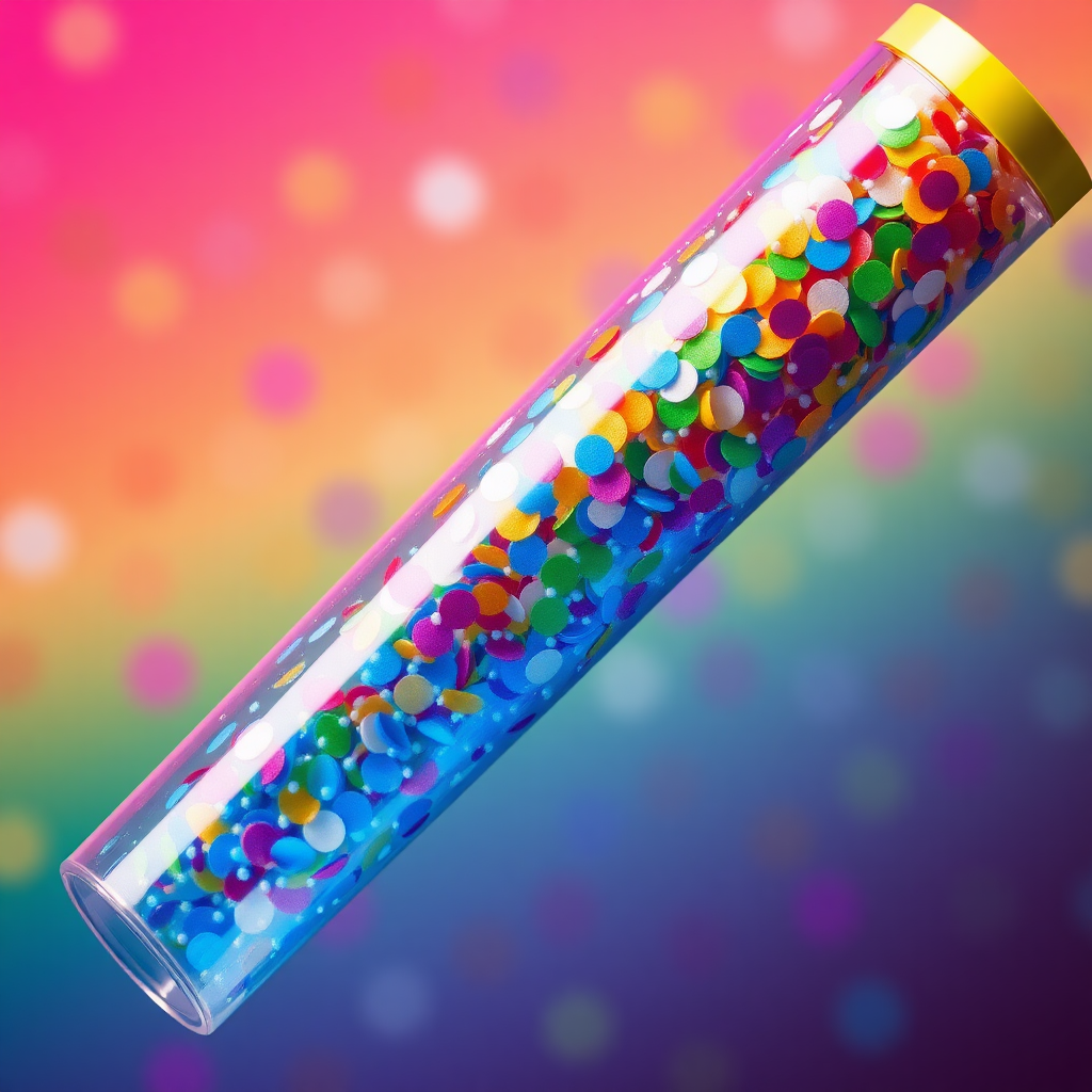 colorful confetti popper tube