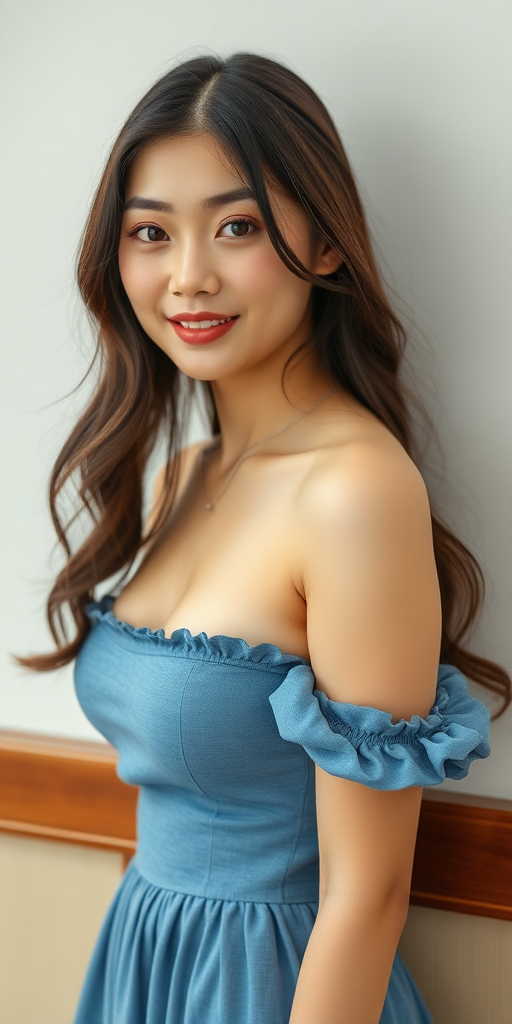 A young Japanese woman, beautiful and curvy.