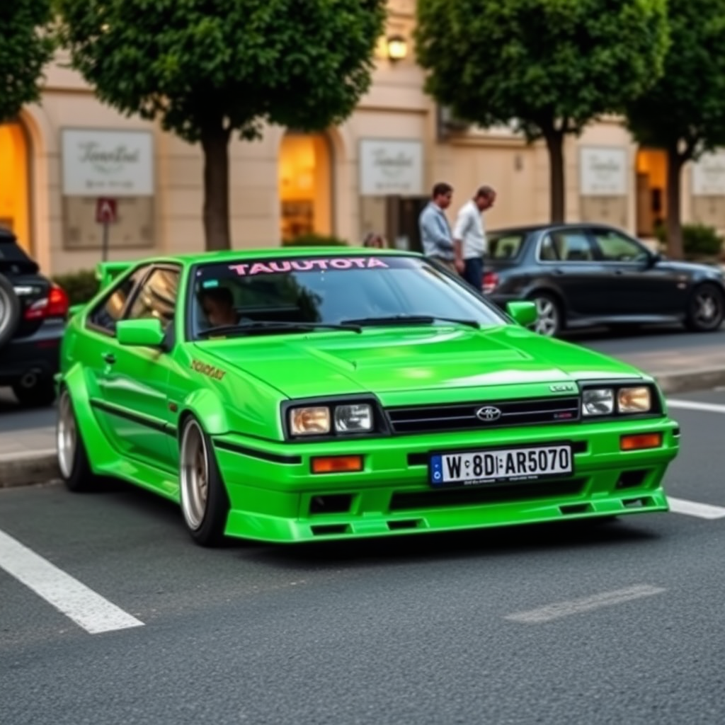 Green toyota trueno tuning in Rome