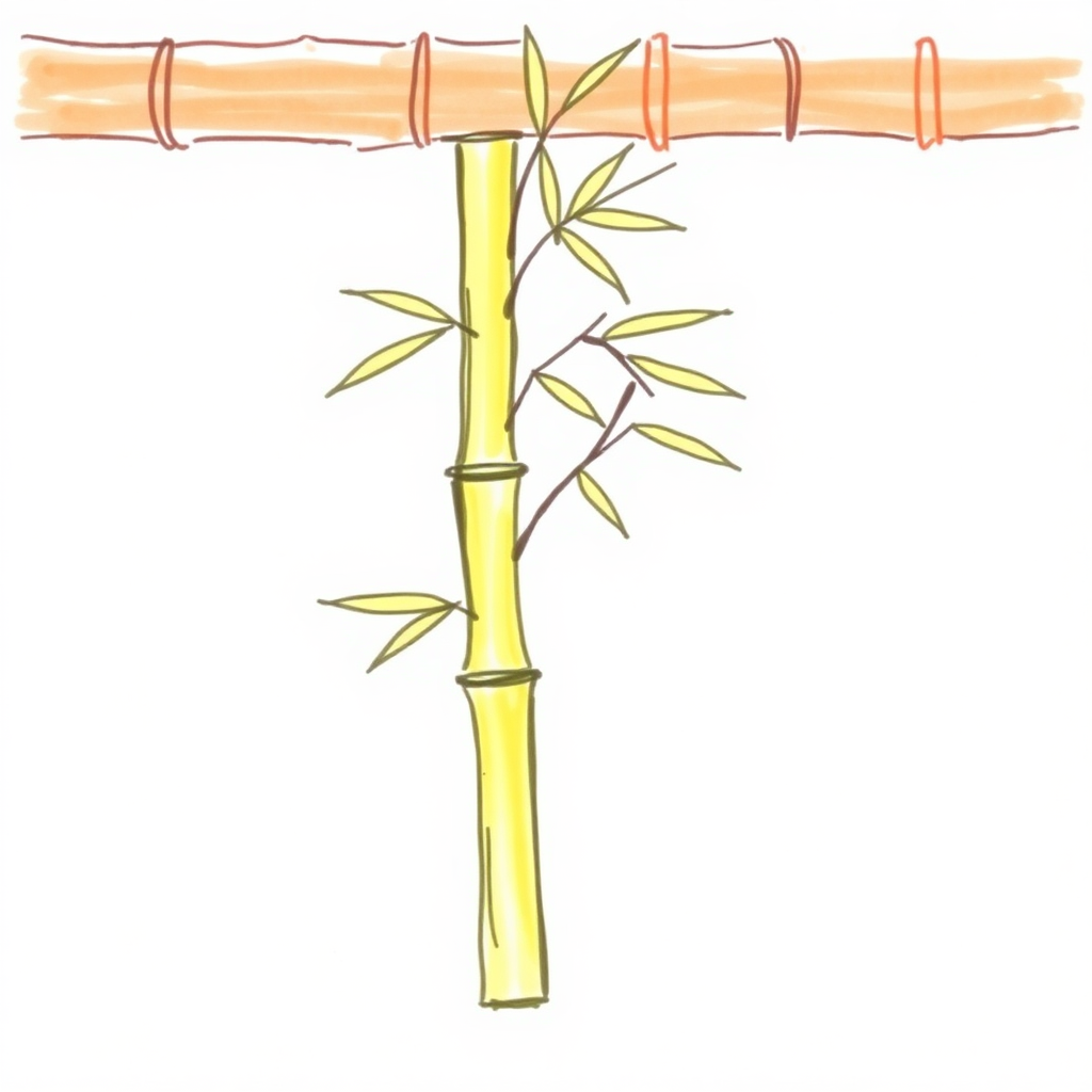 Simple drawing, bamboo,