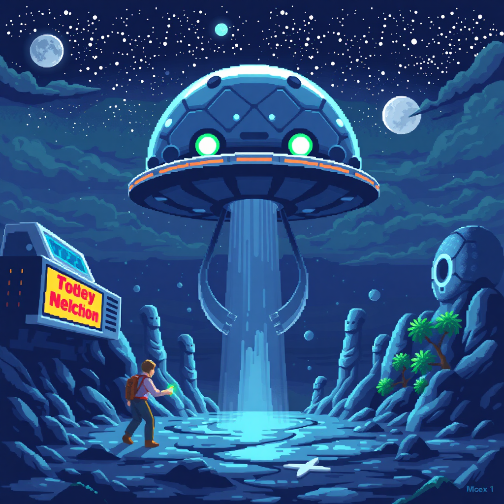 pixel alien abduction big mike