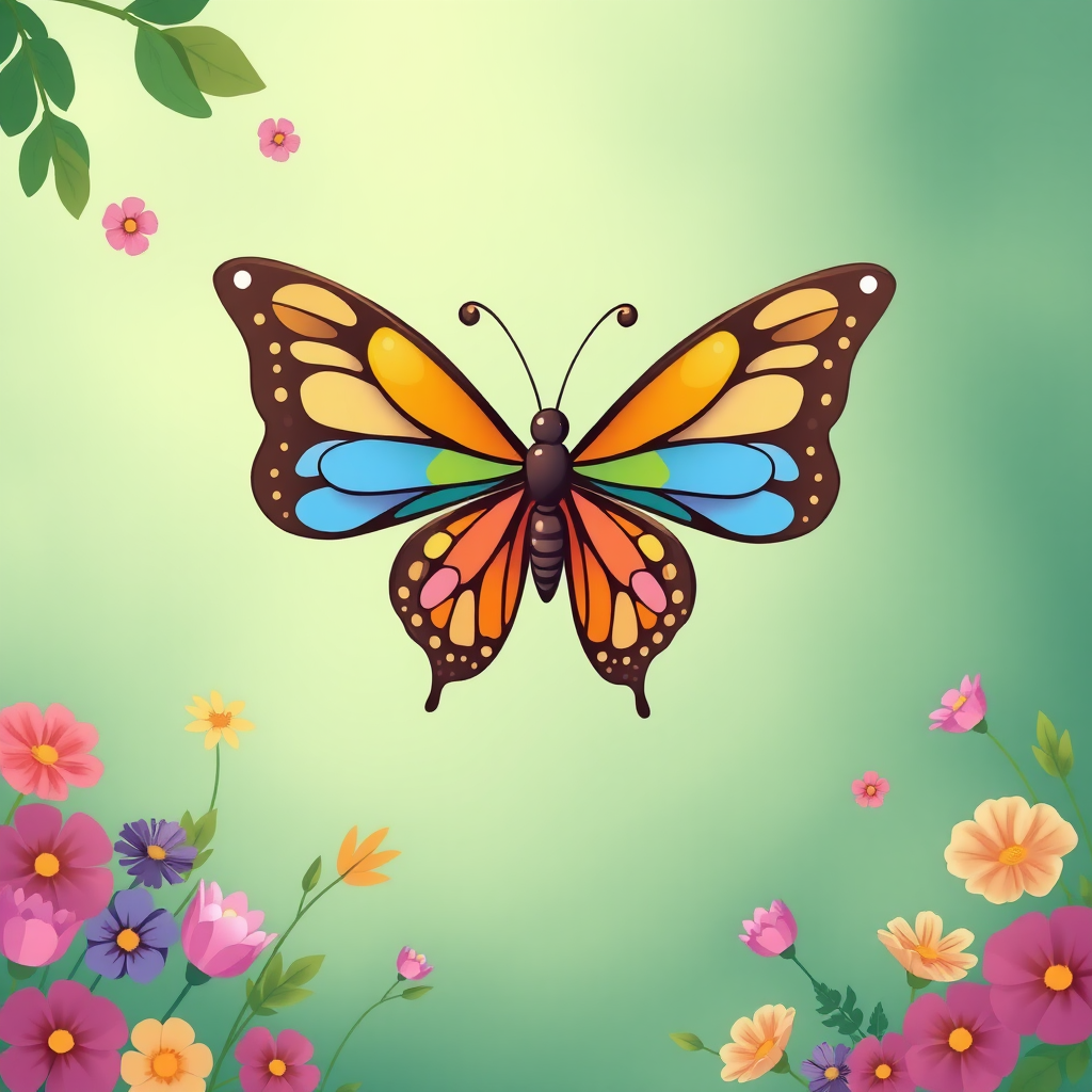 draw a cartoon butterfly with her friends