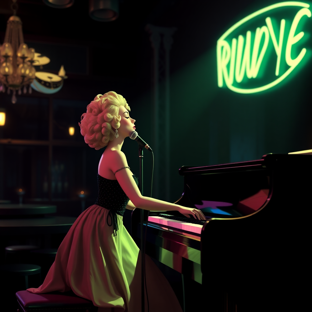 pearl's a singer - she stands up when she plays the piano - in a nightclub