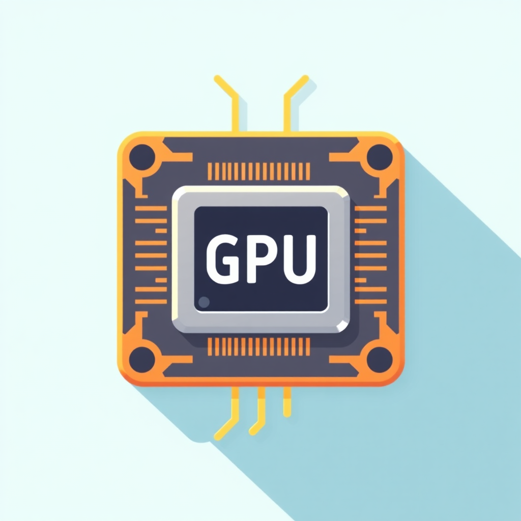 flat icon of gpu