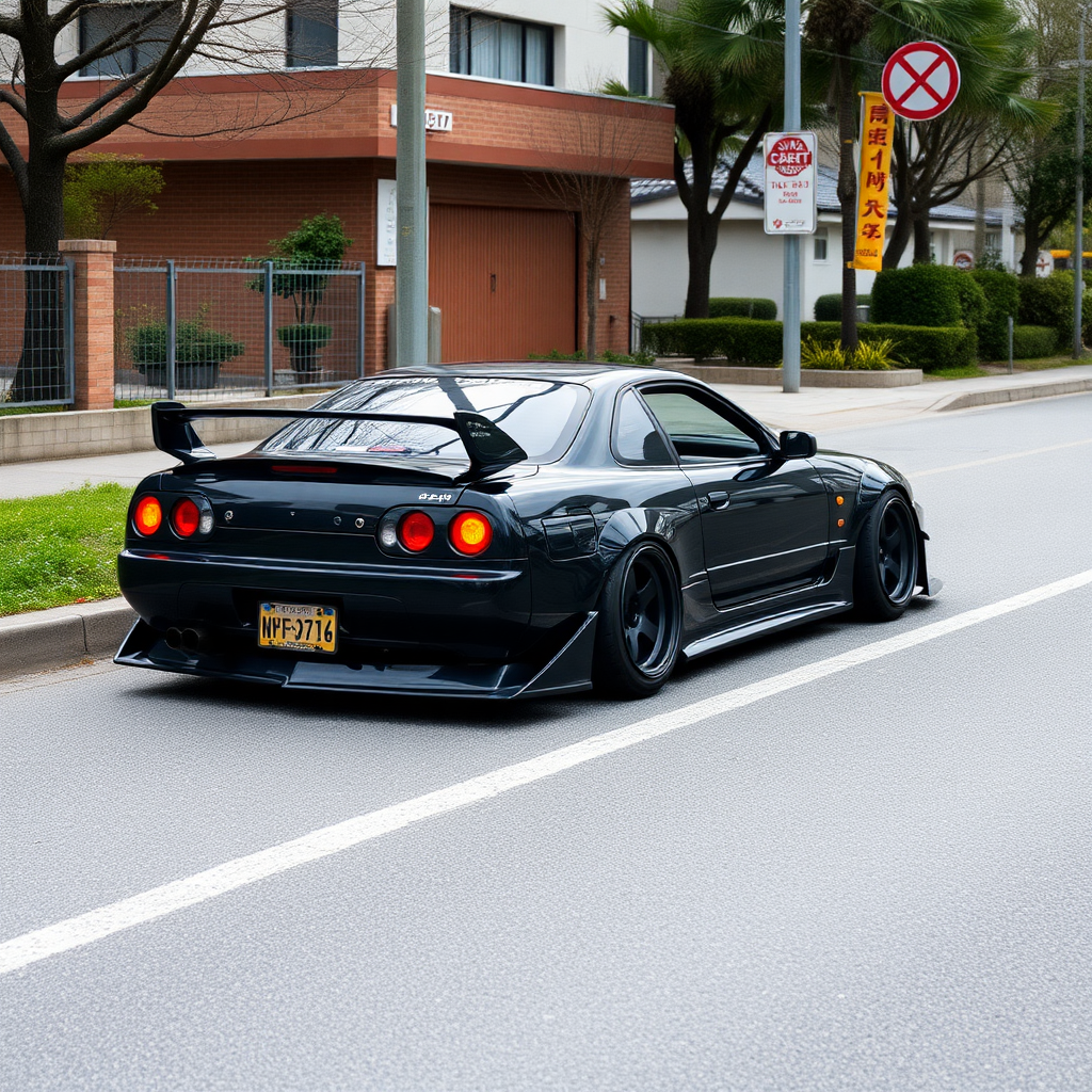 nissan silvia s14 the car is parked on the side of the road, inspired by Taiyō Matsumoto, tumblr, restomod, nd4, c4