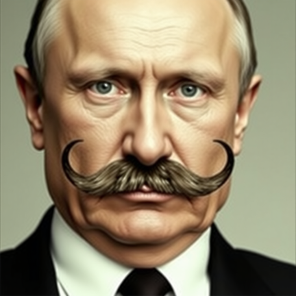 Putin with Hitler mustache