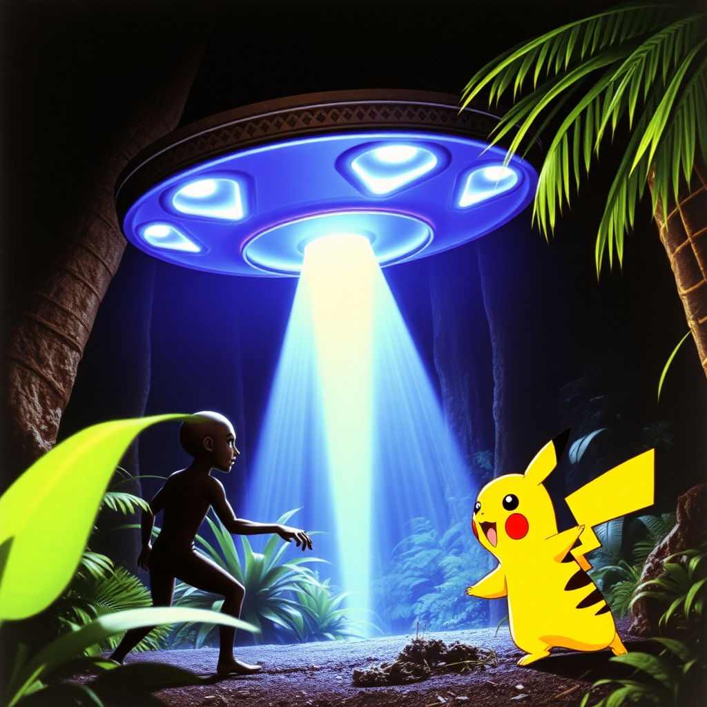 real photo 1983 alien abduction jungle fever pikachu real photo