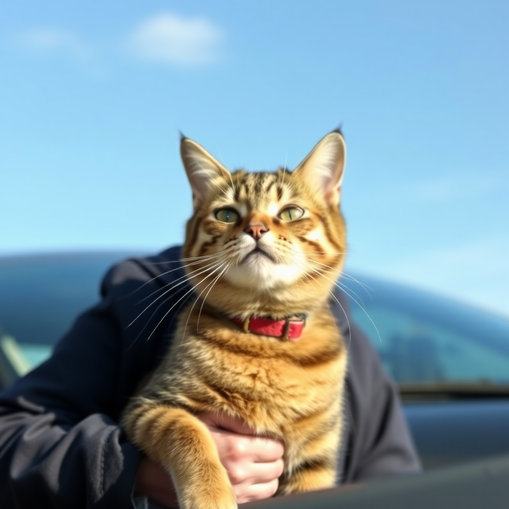 A cat used car salesman