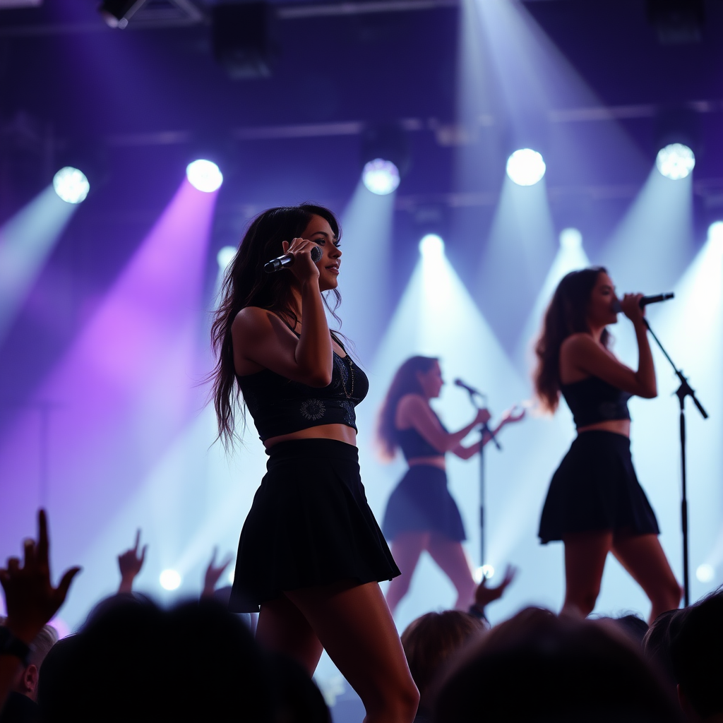 a "girlband" in concert