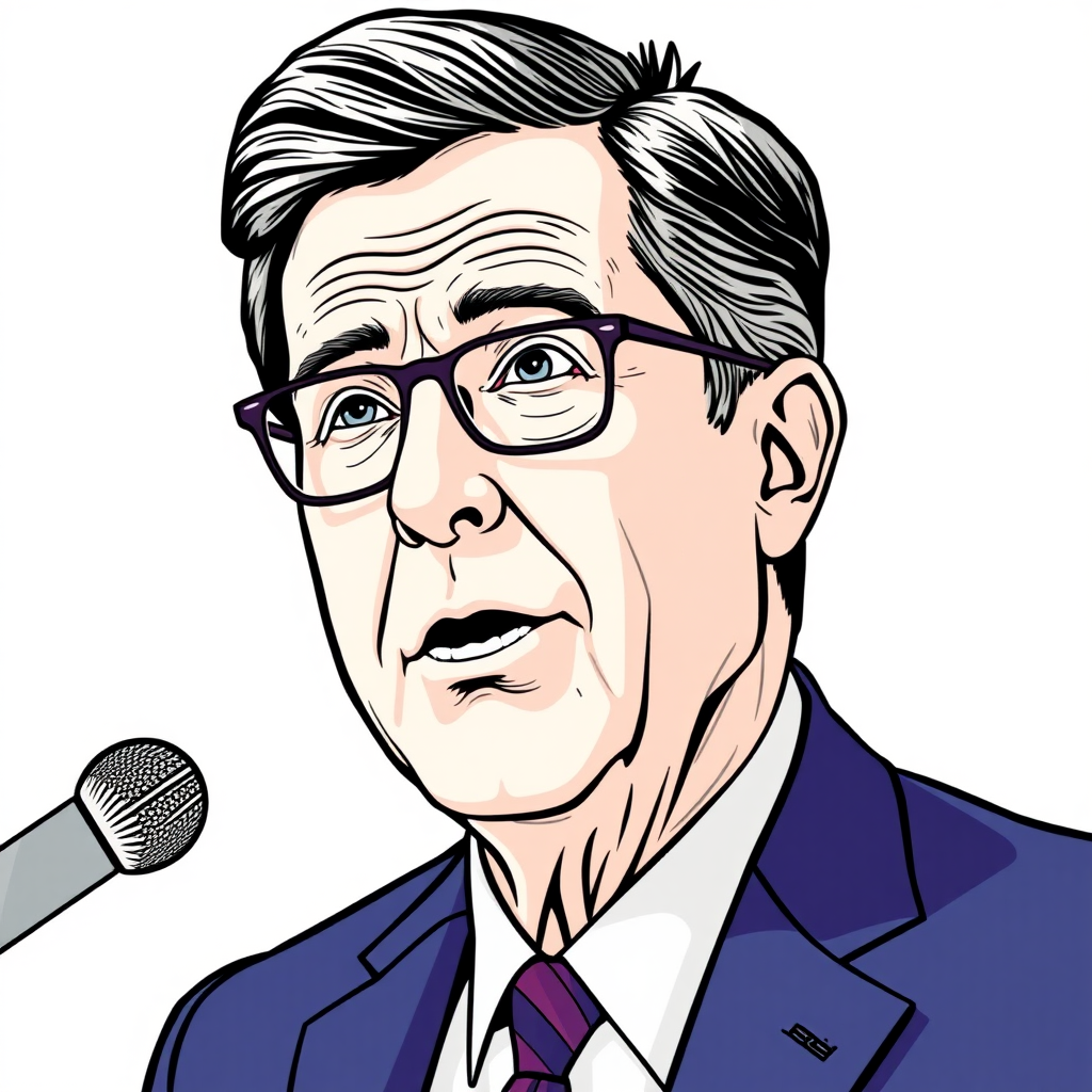 vector image of Stephen Colbert, coloring book, detailed features, 2D, establishing shot, vector illustration, vector illustration, movement lines