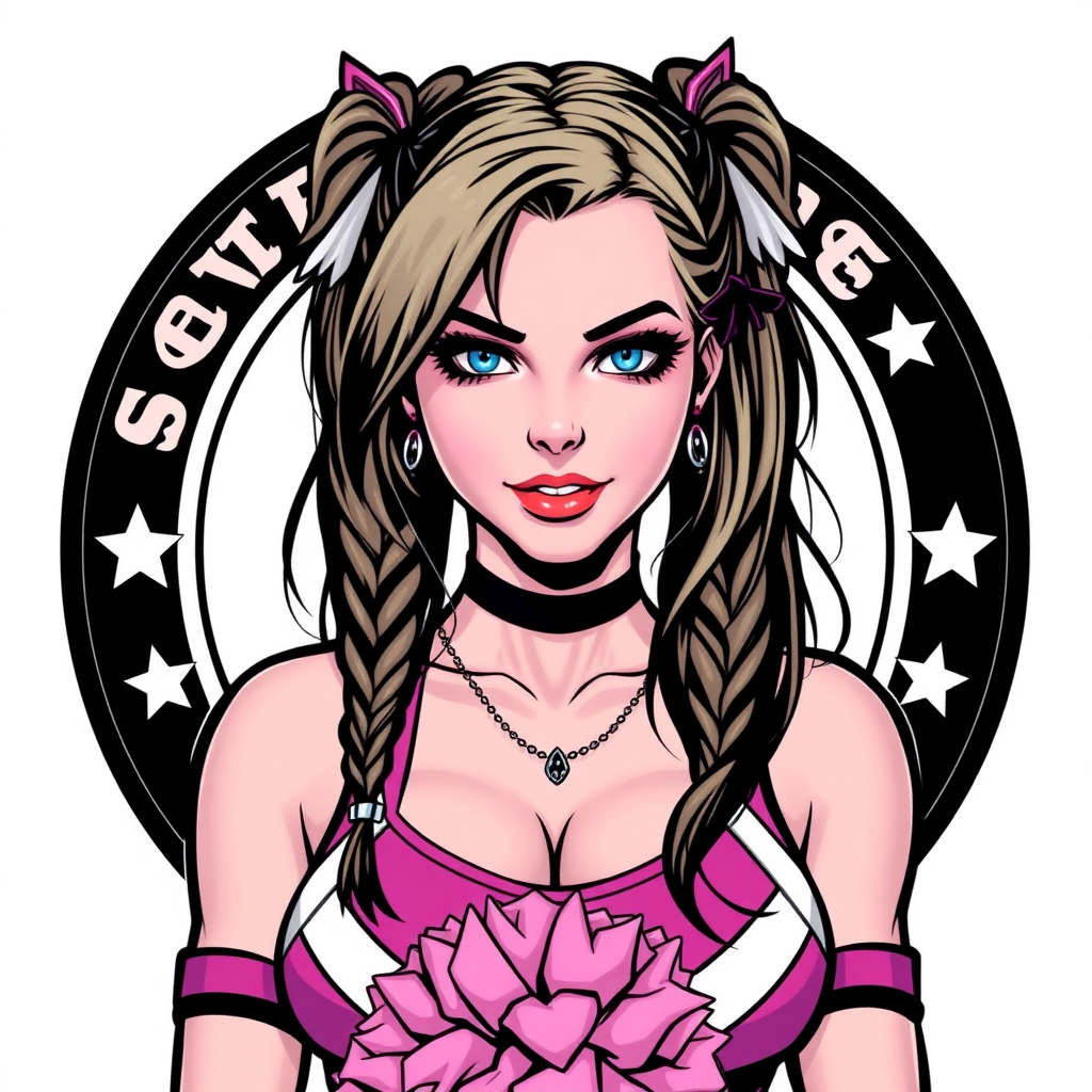 Juliet Starling is a goth and cheerleader of Santa Romero High. She has a very confident and seductive expression while posing for her team.