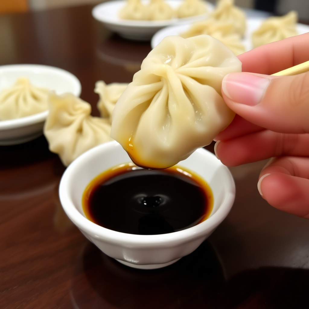 Eating dumplings without dipping them in soy sauce.